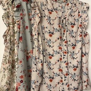 3 set Floral Ruffle Sleeve Blouse’s P2P 25”